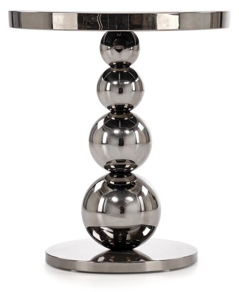 Măsuță laterală Houston 1904, Argint, Negru, Metal, 46cm, 7 kg