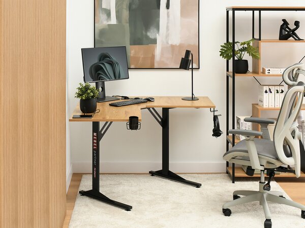 Masă PC Matts C (stejar + negru). Promo -17%. 1109795