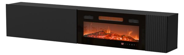 Comodă TV Species I, Negru, PAL laminat, MDF, 38x200x30cm, 35.8 kg
