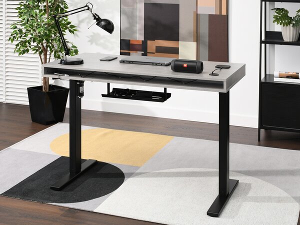 Masă PC Osto 120 (beton + negru). Promo -17%. 1109821