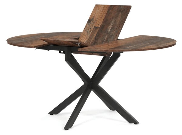 Jídelní stůl rozkládací 120-160x120 cm, melamin, old wood, DT-I1120 OLW2