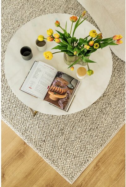 Covor gri deschis țesut manual din amestesc de lână 120x170 cm Minerals – Flair Rugs