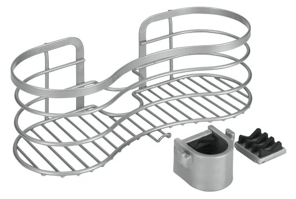 Raft pentru baie argintiu suspendat din oțel Viva! – Metaltex