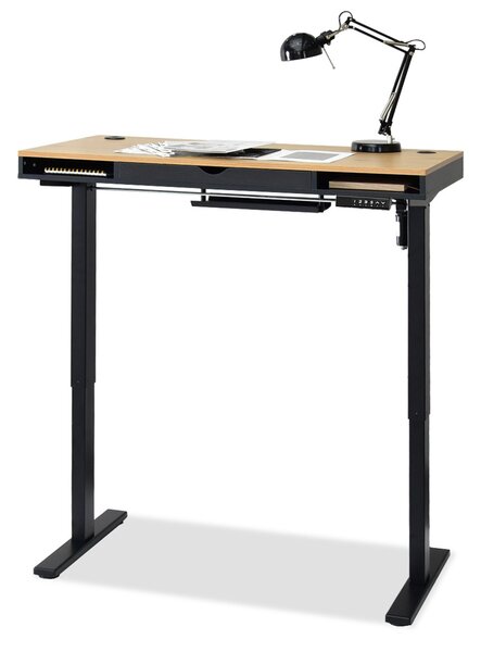 Masă PC Osto 120 (stejar + negru + negru). Promo -18%. 1109815