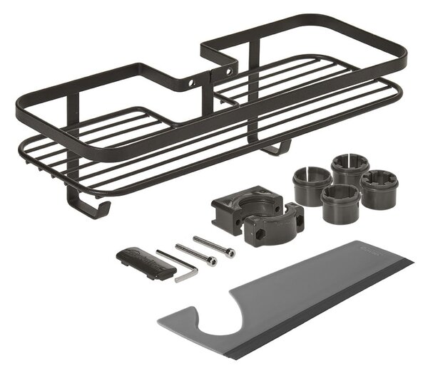 Raft pentru baie negru mat autoadeziv din oțel Lava – Metaltex