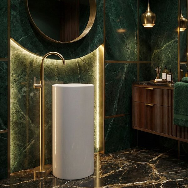 Robinet pentru lavoar Rea Lungo Brush Gold