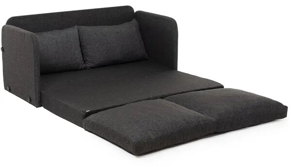 Canapea extensibila 2 locuri moderna, 200x148 cm – stofa gri – Saga