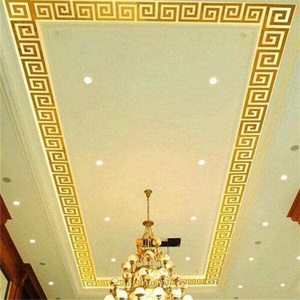 Set Oglinzi din PVC Design Versace - Oglinzi Decorative Acrilice Gold Plated - Luxury Home 10 bucati/set