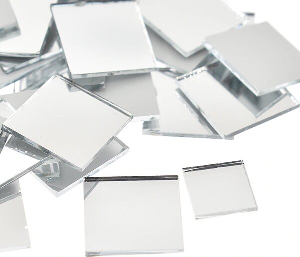 Set Oglinzi Design Patrat 4/4 cm - Decorative Acrilice Silver 1000 buc