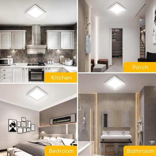 Aigostar - Plafonieră LED de tavan aplicată LED/9W/230V 6000K 12,2x12,2 cm alb