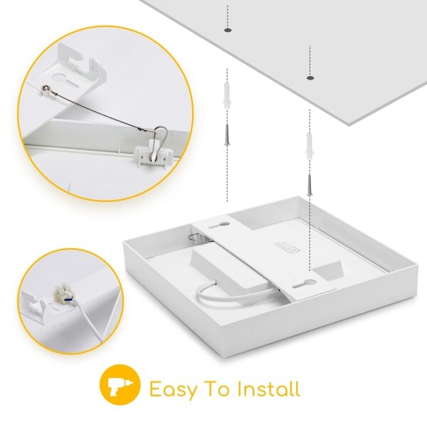 Aigostar - Plafonieră LED aplicată LED/9W/230V 4000K 12,2x12,2 cm albă