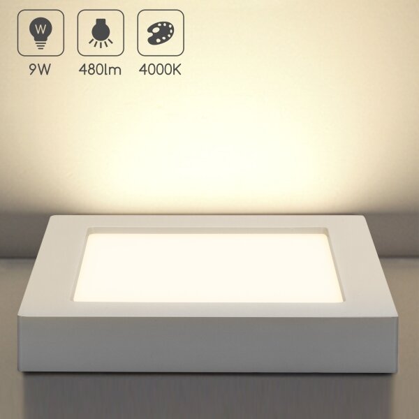 Aigostar - Plafonieră LED aplicată LED/9W/230V 4000K 12,2x12,2 cm albă