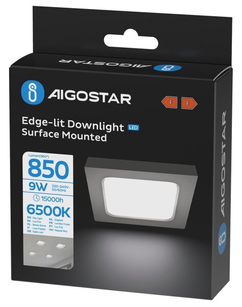 Aigostar - Plafonieră LED de tavan aplicată LED/9W/230V 6000K 12,2x12,2 cm alb