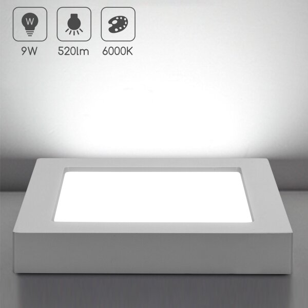 Aigostar - Plafonieră LED de tavan aplicată LED/9W/230V 6000K 12,2x12,2 cm alb