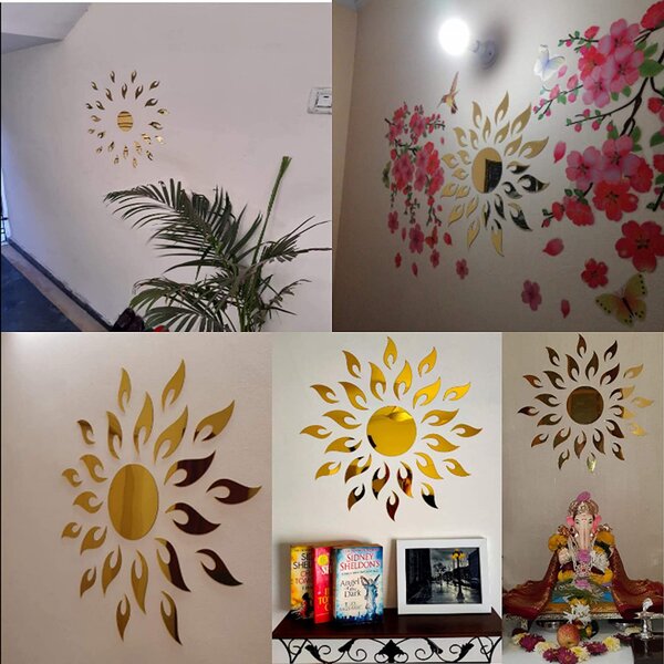 Set Oglinzi Design 3D GOLD SUN MyStyle® - Oglinzi Decorative Acrilice Luxury Home 27 buc/set