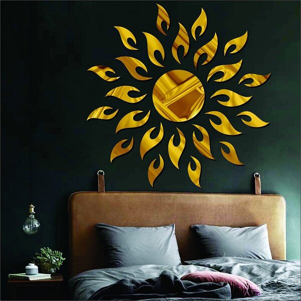 Set Oglinzi Design 3D GOLD SUN MyStyle® - Oglinzi Decorative Acrilice Luxury Home 27 buc/set