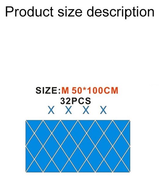 Set 32 Oglinzi Acrilice din PVC - Diamant Romb Sticker Auto-adeziv Decorativ pentru Baie Living si Bucatarie 50 x 100 cm