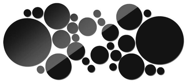Set Oglinzi Design 3D ROUND BLACK - Oglinzi Decorative Acrilice Luxury Home 26 buc/set