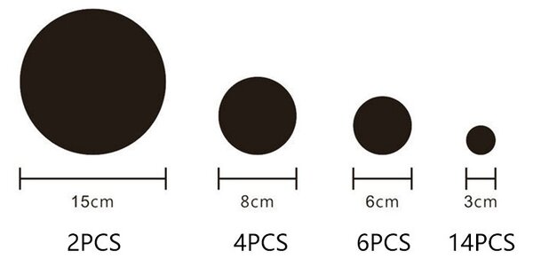 Set Oglinzi Design 3D ROUND BLACK - Oglinzi Decorative Acrilice Luxury Home 26 buc/set