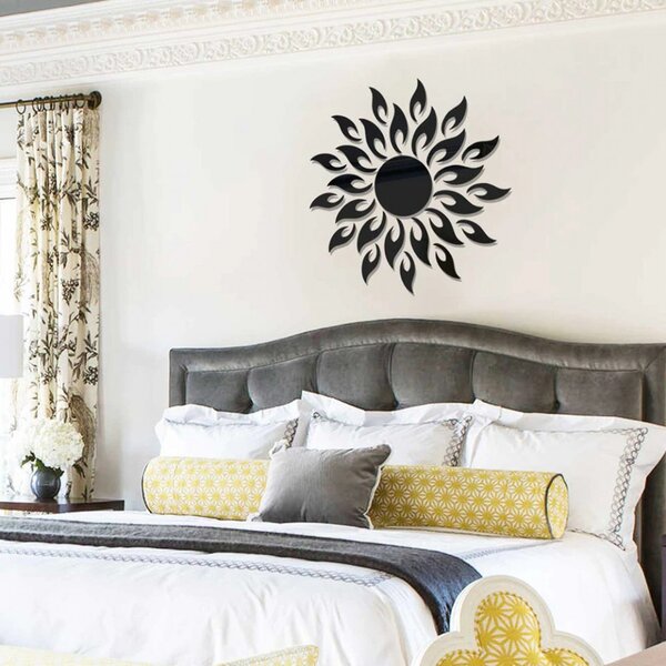 Set Oglinzi Design 3D BLACK SUN - Oglinzi Decorative Acrilice Luxury Home 27 buc/set