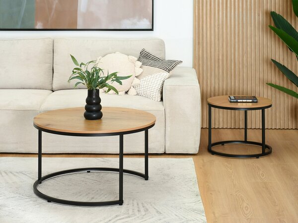 Măsuță de cafea Klara (stejar + negru). Promo -10%. 1111628