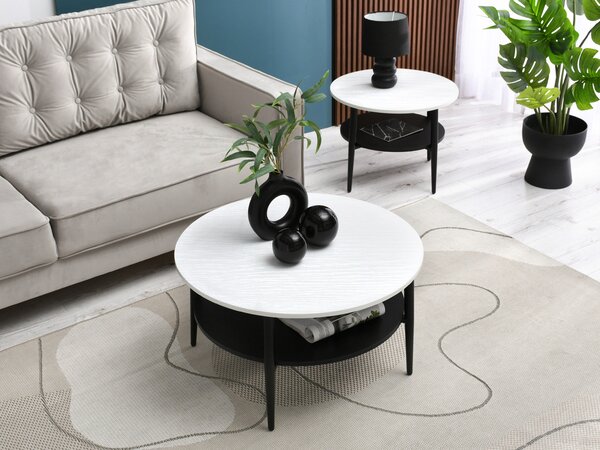 Măsuță de cafea Randolf Xl (alb + negru). Promo -10%. 1111697