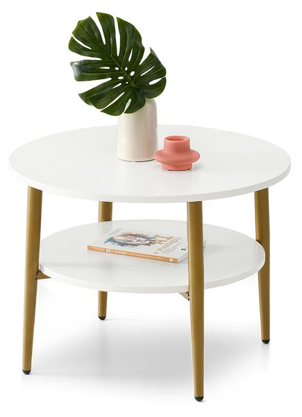 Măsuță de cafea Randolf S (lemn alb + auriu). Promo -14%. 1111689