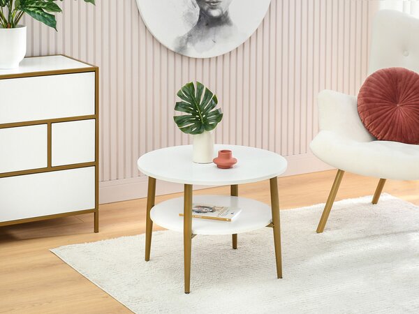 Măsuță de cafea Randolf S (lemn alb + auriu). Promo -14%. 1111689