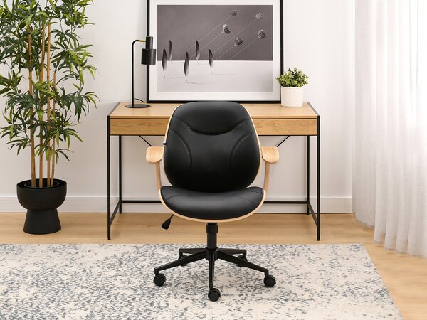 Fotoliu Raynold (stejar negru + negru). Promo -18%. 1110533