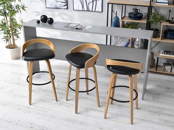 Scaun Haime (stejar + negru). Promo -15%. 1110595