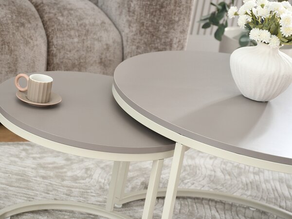 Măsuță de cafea 2 buc Krael (bej + crem). Promo -10%. 1135591