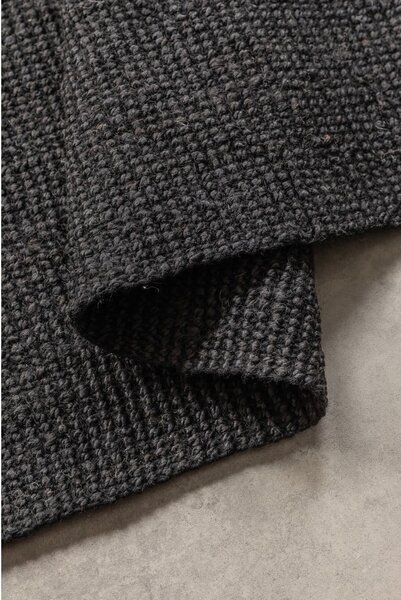 Covor tip traversă negru din iută 80x200 cm Bouclé – Hanse Home