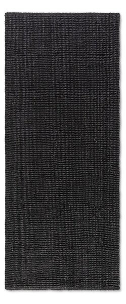 Covor tip traversă negru din iută 80x200 cm Bouclé – Hanse Home