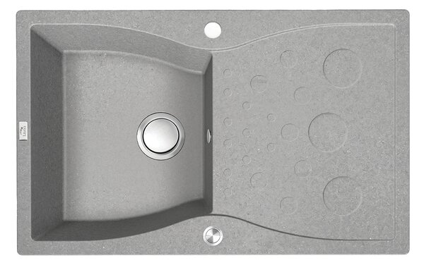 Laveo Molokin, chiuvetă din granit cu 1 compartiment 800x500x195 mm, gri, LAV-SPO_511T