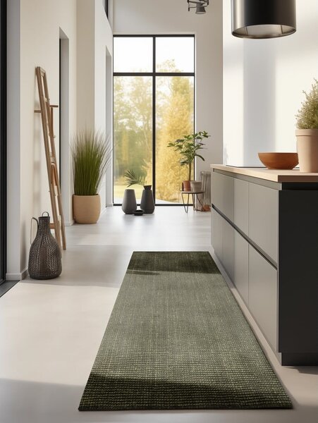 Covor tip traversă kaki din iută 80x200 cm Bouclé – Hanse Home