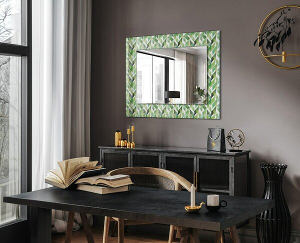 Oglindomat.ro Decoratiuni perete cu oglinda Decoratiuni perete cu oglinda Motiv geometric verde lpp-00011575
