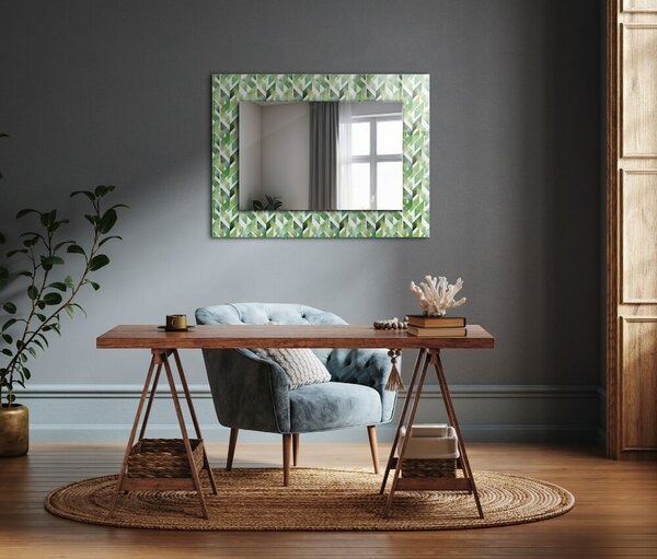 Oglindomat.ro Decoratiuni perete cu oglinda Decoratiuni perete cu oglinda Motiv geometric verde lpp-00011575