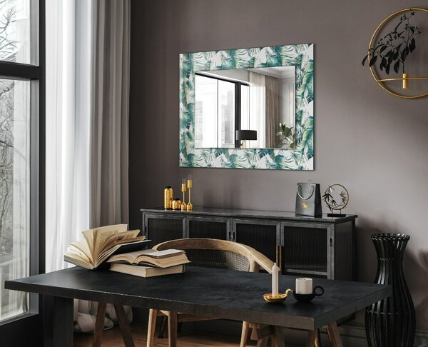 Oglindomat.ro Decor oglinda Decor oglinda Frunze tropicale verzi lpp-00011585