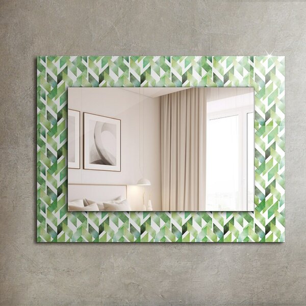 Oglindomat.ro Decoratiuni perete cu oglinda Decoratiuni perete cu oglinda Motiv geometric verde lpp-00011575
