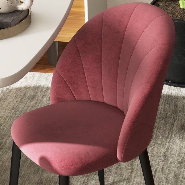 Homcom Set 2 Scaune de Sufragerie din Catifea, Capitonate, Elegante pentru Salon, 52x54x79 cm, Roșu | Aosom Romania