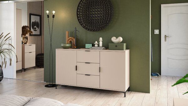 Mazzoni Măsuță LANA S-110 Bej (Șampanie) / Negru - MĂSUȚĂ DE CAFEA CU RAFT