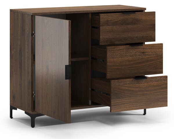 Mazzoni Comodă LANA K-100S Nuc Elegant - DULAP VERTICAL CU SERTARE