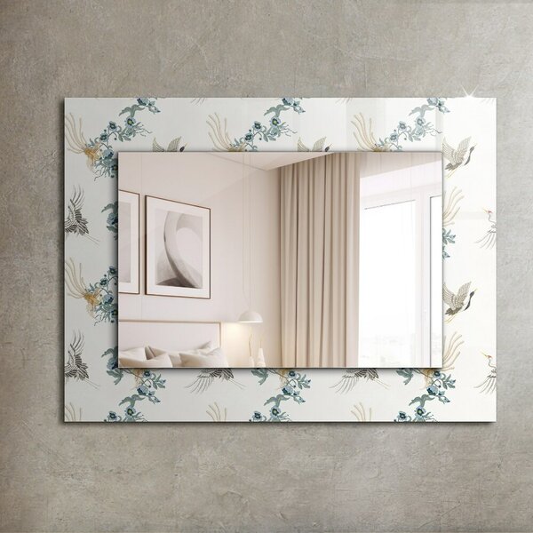 Oglindomat.ro Oglinda perete decorativa Oglinda perete decorativa Păsări și flori lpp-00011877