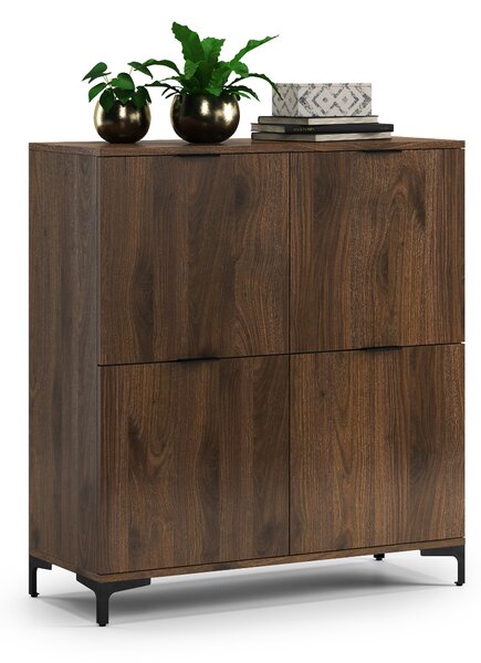 Mazzoni Comodă LANA K-100 Nuc Elegant - DULAP VERTICAL CU 4 UȘI