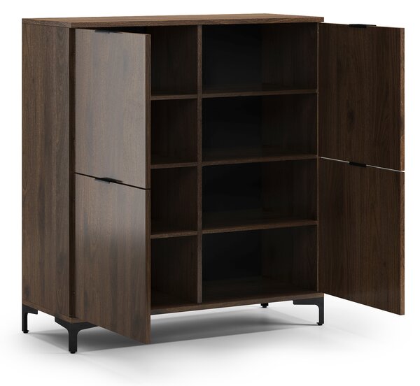 Mazzoni Comodă LANA K-100 Nuc Elegant - DULAP VERTICAL CU 4 UȘI