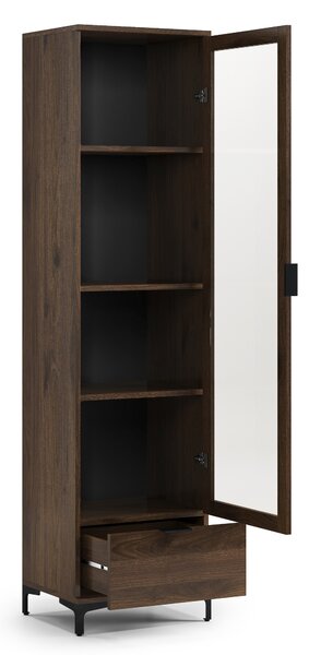 Mazzoni Vitrină LANA W-50 Nuc Elegant - DULAP CU O UȘĂ CU SERTAR