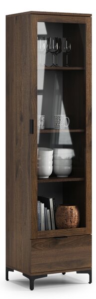 Mazzoni Vitrină LANA W-50 Nuc Elegant - DULAP CU O UȘĂ CU SERTAR