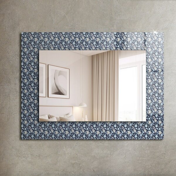 Oglindomat.ro Decoratiuni perete cu oglinda Decoratiuni perete cu oglinda Desen de floare albastră lpp-00012788