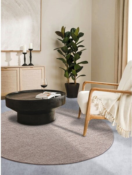 Covor maro deschis țesut manual rotund din lână ø 160 cm Francois – Villeroy&Boch