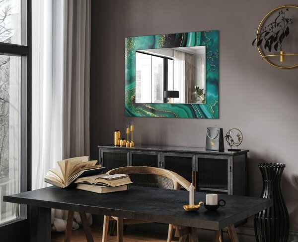 Oglindomat.ro Oglinda imprimata Oglinda imprimata Textură abstractă verde lpp-00020893
